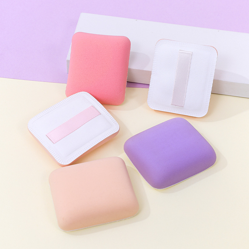 Puff de malvavisco cuadrado personalizado de fábrica, logotipo súper suave y grueso, color de impresión, maquillaje personalizado, herramienta de maquillaje de huevo