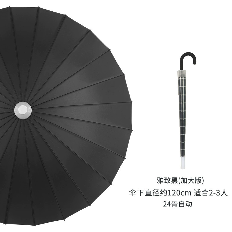 Automatic big umbrella, black double-layer tandem bike