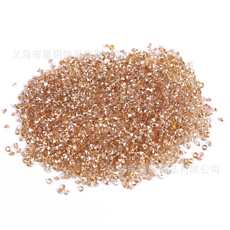 厂家直销两头尖 国产A级双尖裸钻 金色魅影 玻璃五彩裸钻背胶网钻