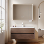 胡桃木浴室柜实木中古风洗手盆柜组合陶瓷一体洗手盆卫生间洗手台