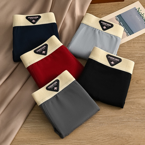 New Men's Cotton Flat-Skinned Winter Comfortable Breathable Four-Sided Underwear Mid-Waist Large Size Men's Underwear