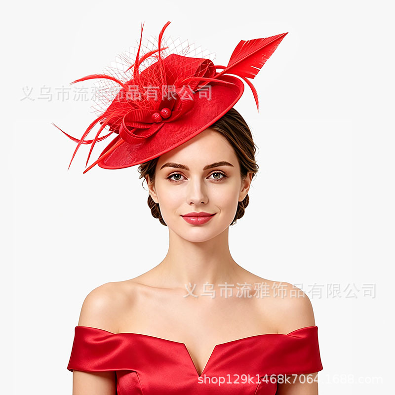 Popular Amazon Horse Racing Club Hat, Wedding Headwear, French Style Studio Hat, Exaggerated Hat for Fashion Show and Party