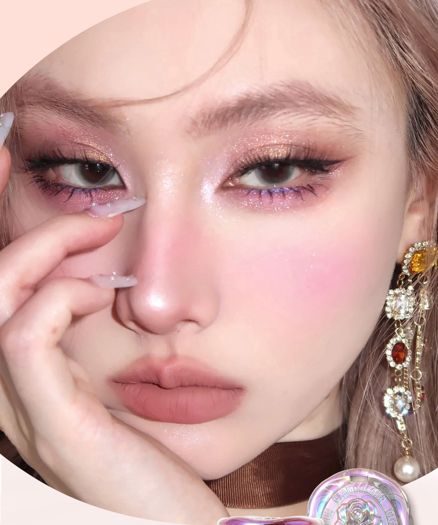 75g Weight Eye Shadow Cosmetic Type Plastic Material Elegant Retro Vacation Solid Color Plastic Eye Shadow