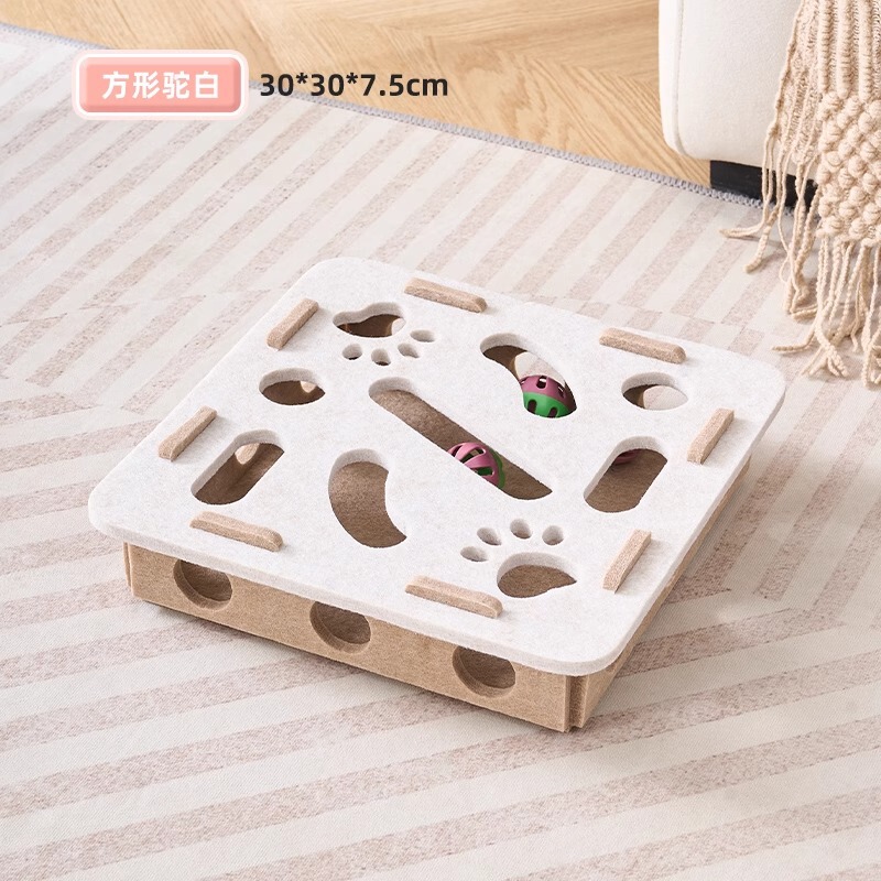 猫玩具自嗨解闷神器小猫宠物猫咪益智迷宫掏洞毛毡盒逗猫宠物用品|undefined