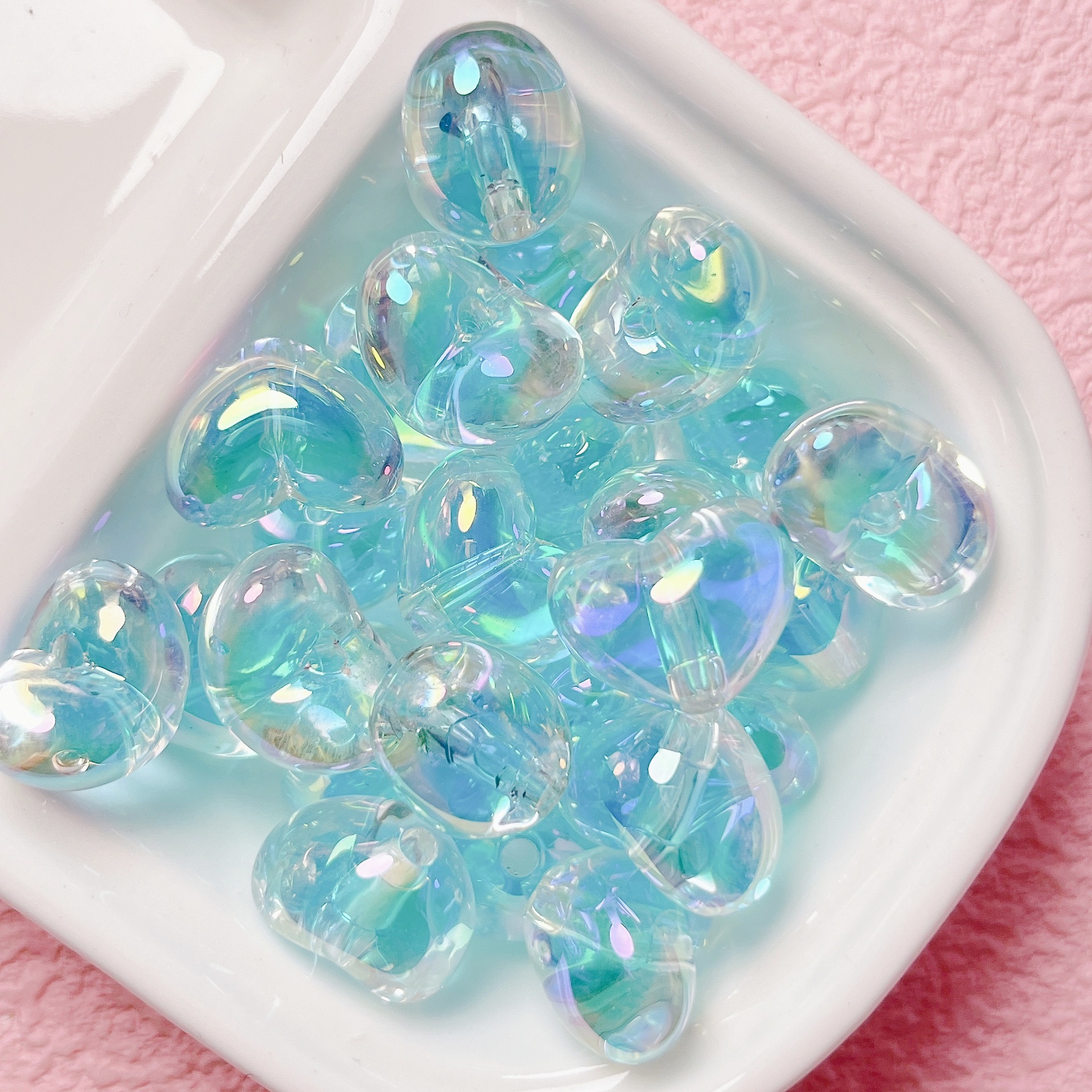 シュガーハートビーズアクリルラブビーズビーズ diy 携帯電話チェーンペンダントジュエリー手作りビーズかわいい女の子行儀の良い