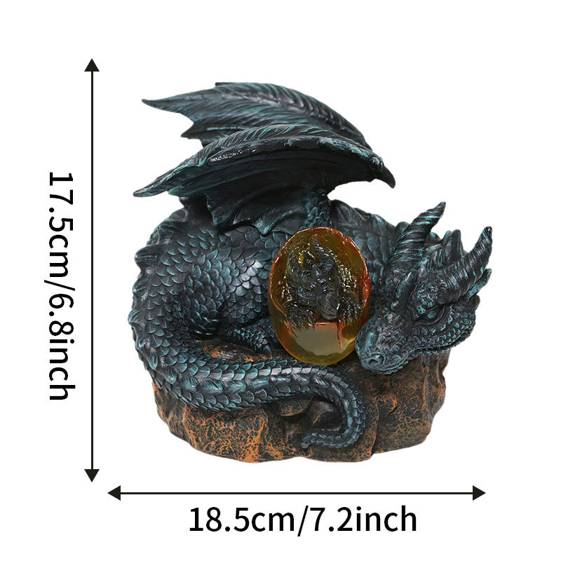  Goodies to Protect the Dragon Egg Resin Dragon Statue Solar Ornaments Creative Outdoor Courtyard Garden Decorations