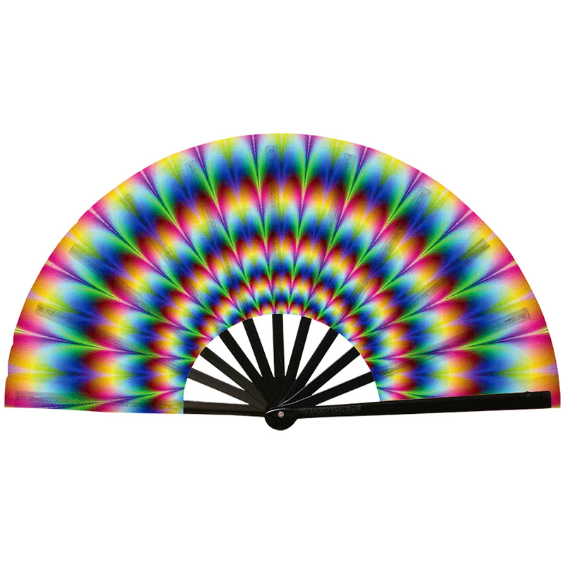 Abanico Plegable de Kung Fu de Plástico, Colorido, para Conciertos y Fiestas