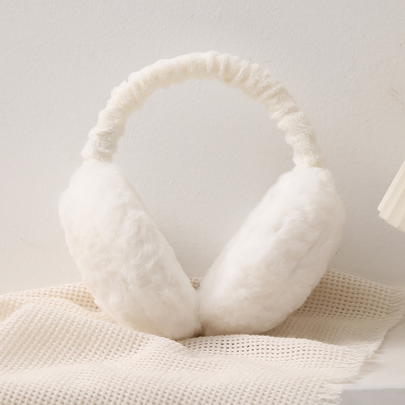Transfronterizo invierno cálido auriculares plegables protectores de oídos de peluche color sólido a prueba de frío para hombres y mujeres auriculares peludos