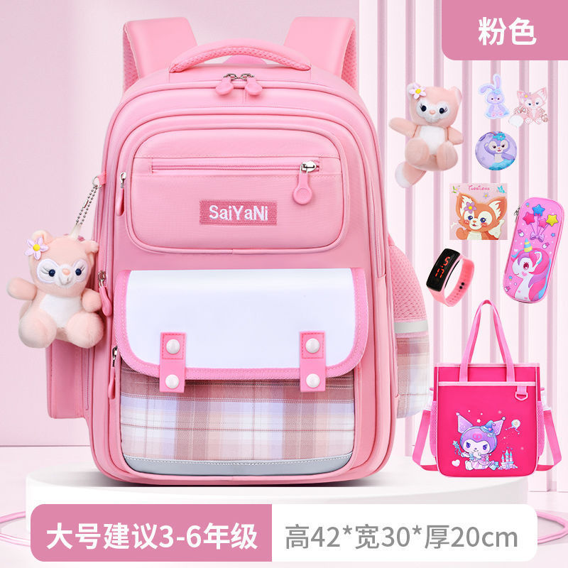 2025 かわいい小学生スクールバッグチェック柄大容量 1 年生、3 年生から 6 年生の女の子のバックパック卸売|undefined