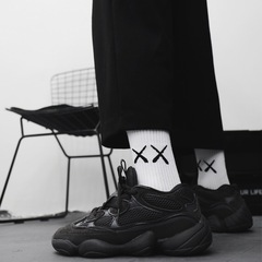 Trendy Brand Original Kaws x XX Socks, Instagram-inspired College-Style Streetwear for Men & Women – Pure Cotton Mid-Calf Sports Socks with Iconic "X" Design