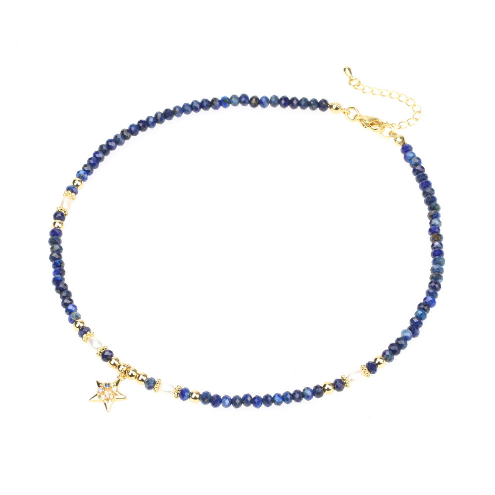 hip-hop astronaut star and moon diamond multi-layered copper gold-plated Cuban chain necklace