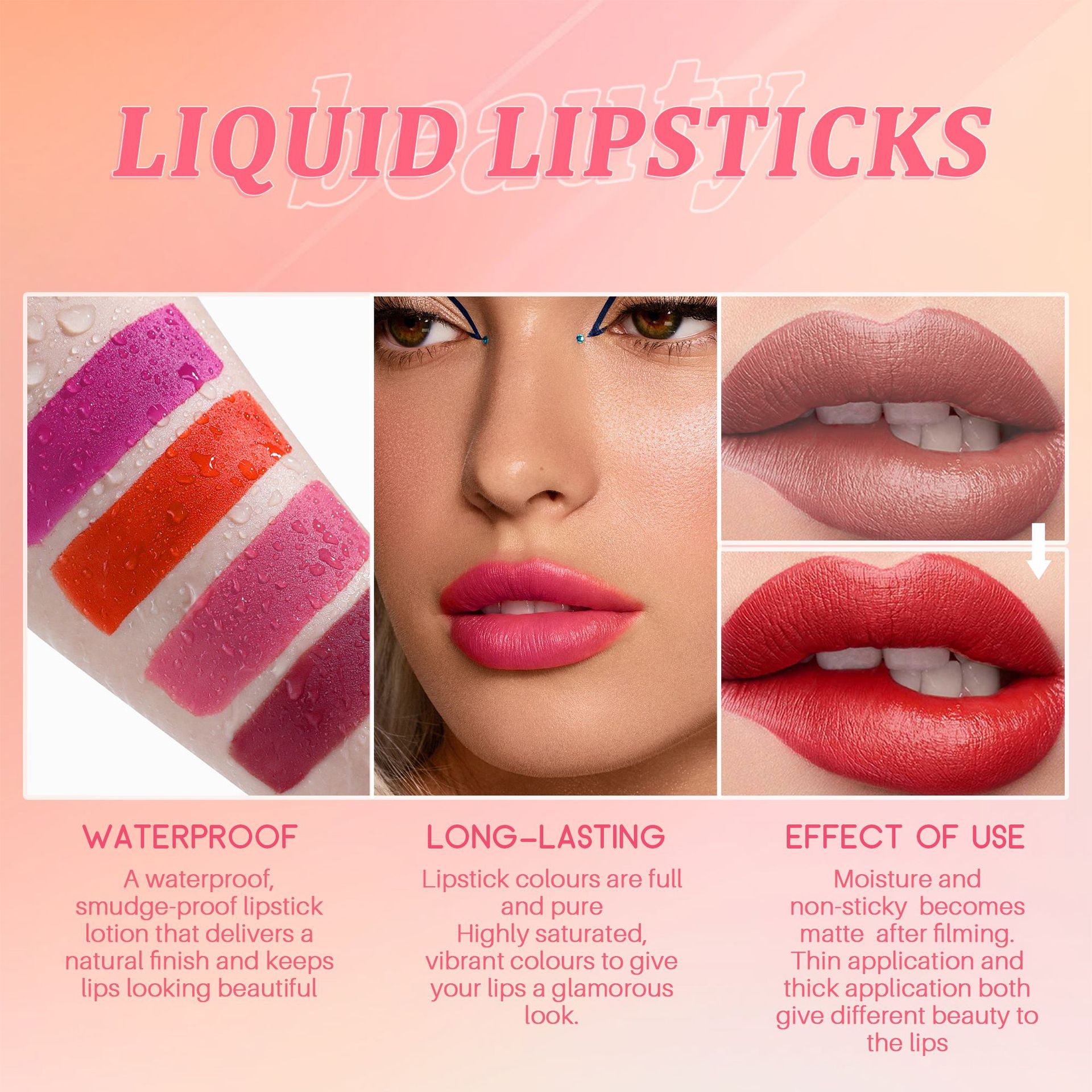 SHCOETY's cross-border bestseller, a new type of beauty product that does not stick to the red water on the cup mouth, does not fade, and is a matte and long-lasting lip gloss undefined