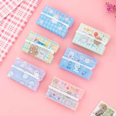 lovely Mask Storage folder Cartoon Hearts Portable fold student adult Temporary dustproof Take it with you