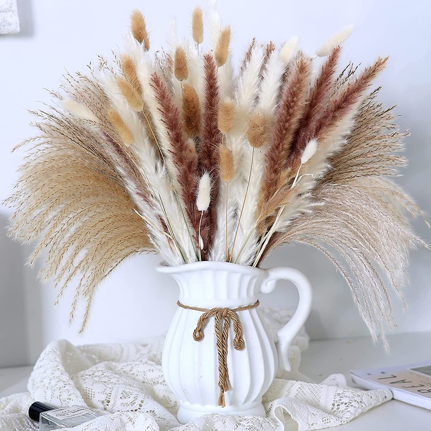 小芦苇蒲苇拂尘兔尾草天然干花花束批发真潘帕斯草云南工厂亚马逊-阿里巴巴