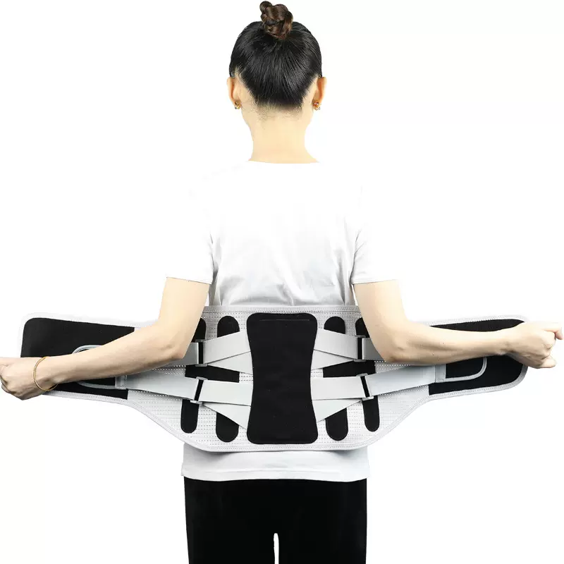 新款热压护腰带透气护腰可调节支撑腰部固定带健身钢板支撑护腰带