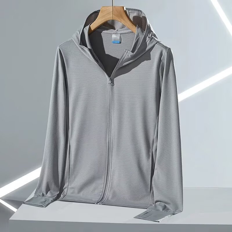 Verano al aire libre delgada seda de hielo ropa de protección solar chaqueta hombre ropa de protección solar ligera chaqueta de protección solar de mujer UV