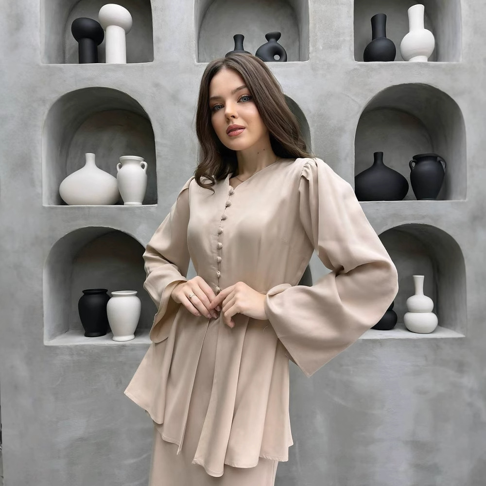K Women's New Elegant Temperament Cardigan Top Solid Color Socialite Dress Two-piece Set_ecoleips.com