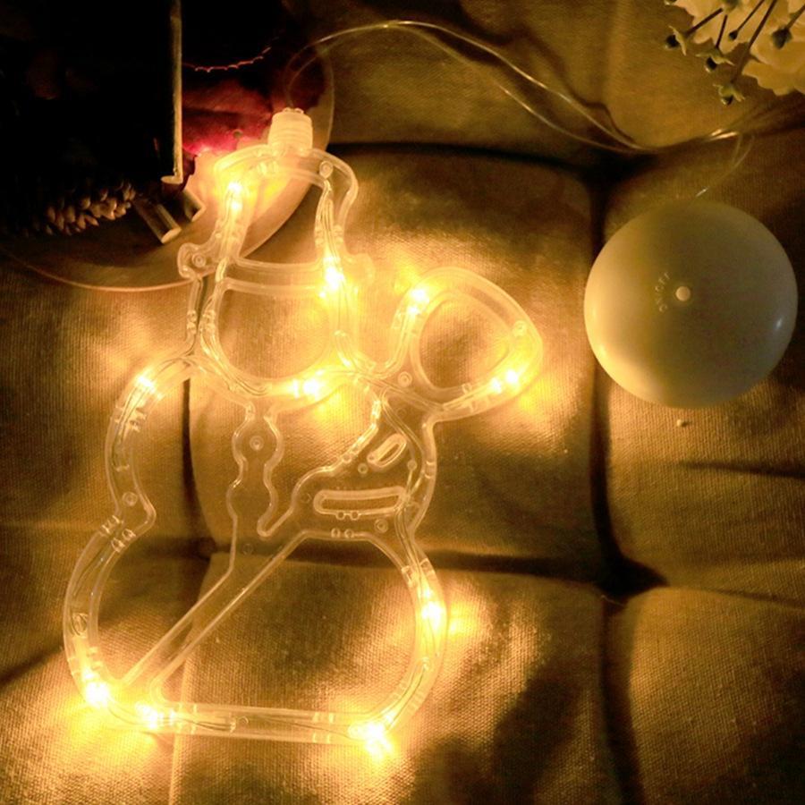 LED decoración de Navidad lámpara de succión muñeco de nieve árbol de Navidad lámpara de la batería ins viento ventana diseño caja de la batería forma lámpara colgante