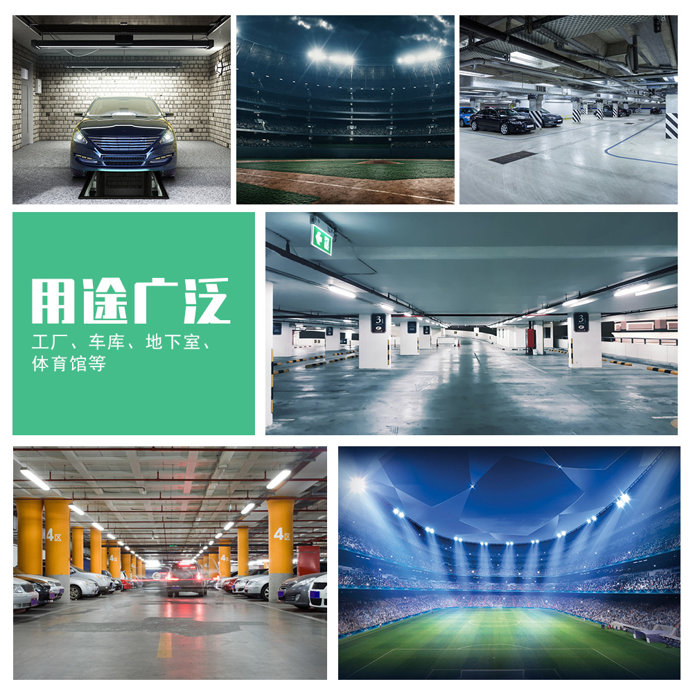 謙潤照明LED工礦燈e27螺口大功率車庫燈防水三葉折疊式感應(yīng)吊燈