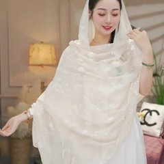夏2025新作バックル日焼け止めストールファッション百合マフラー旅行写真休暇薄手マント