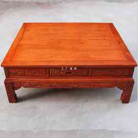 HF2X红木家具刺猬紫檀大茶几非洲花梨木实木弯脚方几大平几方桌子