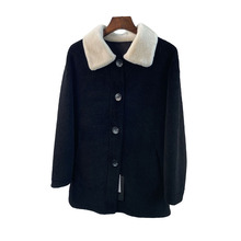 海宁妈妈装新100%羊毛羊剪绒大衣女雪兰貂领中长款皮草外套冬特价