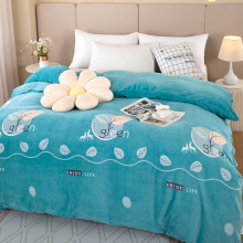 牛奶绒被套冬天加绒单件加厚双面绒 150x200x230珊瑚绒被罩单双人