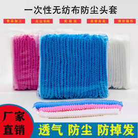 一批发次性无纺布条形帽防尘发网厨师帽厨房头套食品厂条形帽