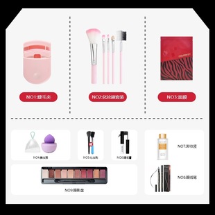 Small gift makeup brush eyebrow card eyebrow pencil eyeliner false eyelashes eye shadow set brush powder eyelash curler blush brush tool