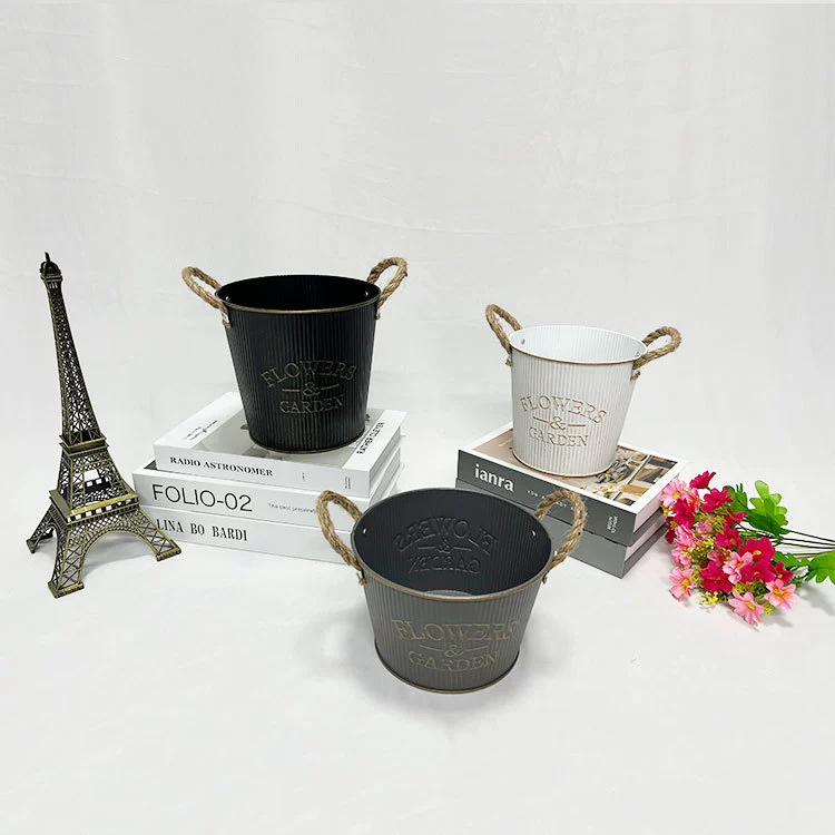 Железный лист Старое винтажное ведро для флористики Тарелка для цветов Железный лист Старое ведро для флористики Пастырское винтажное старое молочное горшок Ваза в американском стиле