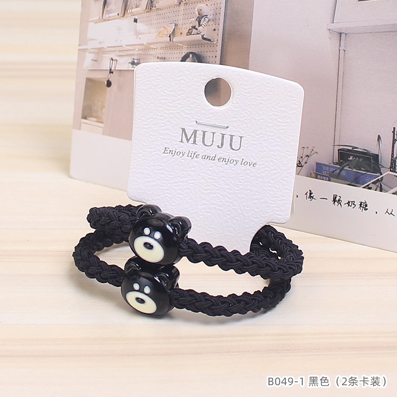 [Carga de tarjeta] sensación de alto nivel coreano de cabello de código de barras de moda de alta elasticidad de cabello anillo de cabello correa de cola de caballo