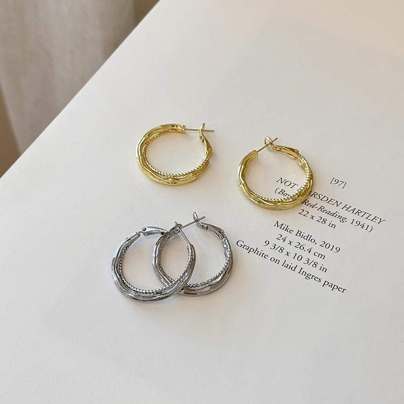 Korean Classic Plain Hoop Earrings for Women, Accessible Luxury, High-End Elegant, Circle Earrings, Unique Design Earrings