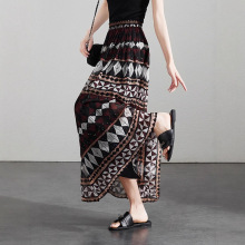 专柜品质2025夏新款波西米亚风印花半身裙时尚显瘦中长款a字伞裙