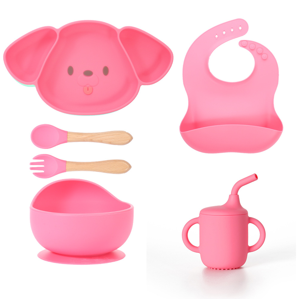 Platino de silicona dividido platos de platos para bebés regalos para animales platos para bebés tres platos de alimentación de silicona platos