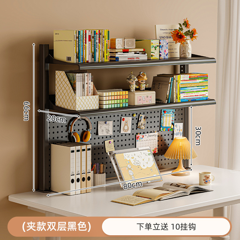 Estante de escritorio estante de escritorio estante de hierro forjado multicapa estante de exhibición para estudiantes