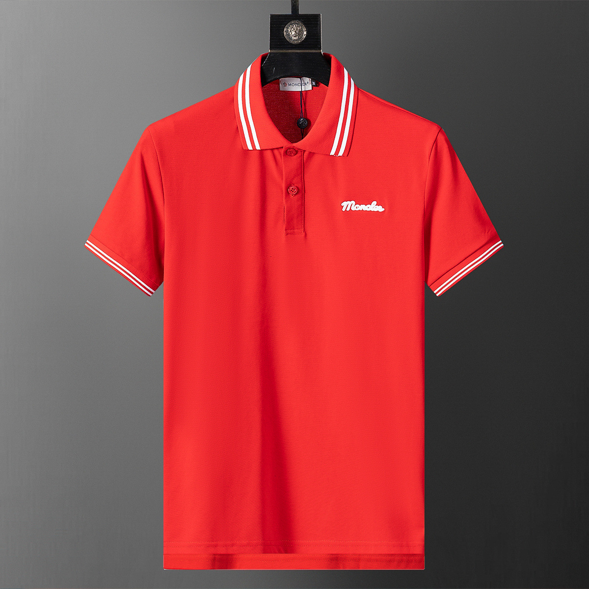 Cross-border versión correcta 26 nuevo polo para hombres color sólido negocios Jacquard casual con solapa de punto manga corta 1