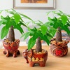 Small pot indoor for office, green plant lamp for living room, for luck