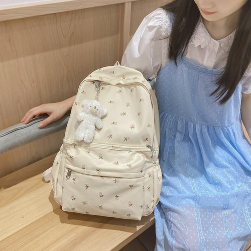 New style backpack for women Korean version bear horizontal zipper school bag casual large capacity computer backpack one piece drop shipping
