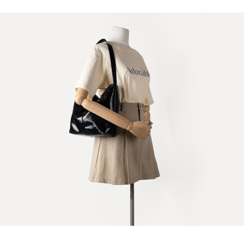 Bolso de hombro tipo bandolera de cuero suave, estilo minimalista y perezoso, versión coreana 2024 para mujer_voghion.com