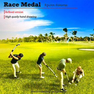 High-End Golf Figurine 1/64 Mini Figurine Resin Model Miniature Gardening Swing Ball Shirt
