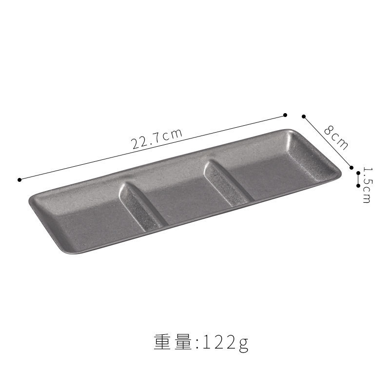 古いレトロな韓国式304ステンレス味皿調味料皿の商用焼肉ソース分格付け皿のカスタムロゴを作る|undefined