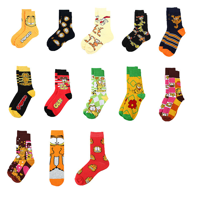 Cartoon Cartoon garffy casual sports jacquard Four Seasons Youth Women's cotton couple mid-calf length socks men's fashion socks stockings