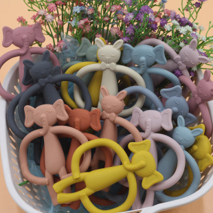 Source Manufacturer Spot Amazon Best-Selling Animal-Shaped Soft Teether 100% Food-Grade Silicone Soothing Molar Stick
