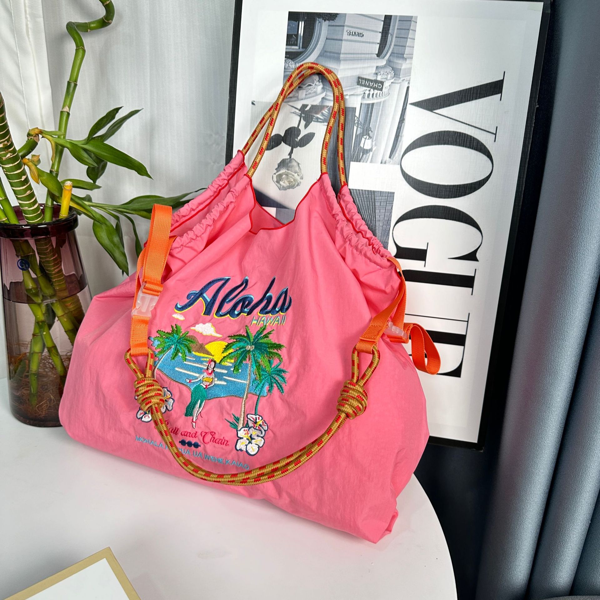 Vintage Style, Classic Style Style Square Shape Women's Vintage Style Classic Style Printing Letter Nylon Shopping Bags