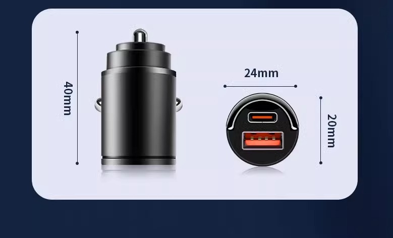 100W Car Charger 66W Super Fast Charge PD30W Universal for Apple Android Invisible Mini Car Charger