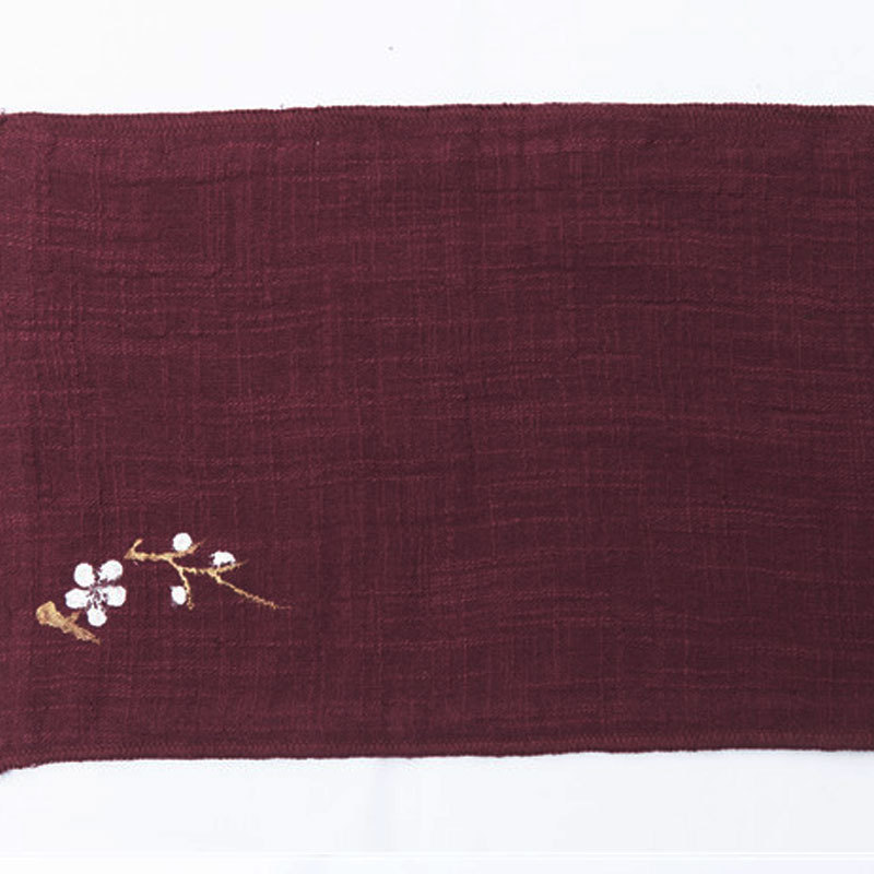 Impresión pintada a mano vintage absorbente espesado lino toalla de té paño kung fu accesorios ceremonia del té limpieza juego de té cuadrado juego de té accesorios té