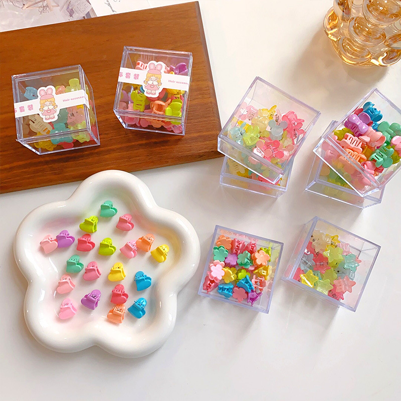 糖果色盒裝髮夾小抓夾兒童可愛迷你小號抓夾劉海側邊夾碎髮夾髮飾
