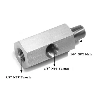 Tax-Included Price Auto Parts Oil Pressure Sensor Connector 1/8Npt Stainless Steel Side Hole Turbocharger Adapter Reducer Connector (Digər kuzov və aksesuarlar) - single-hole-18npt