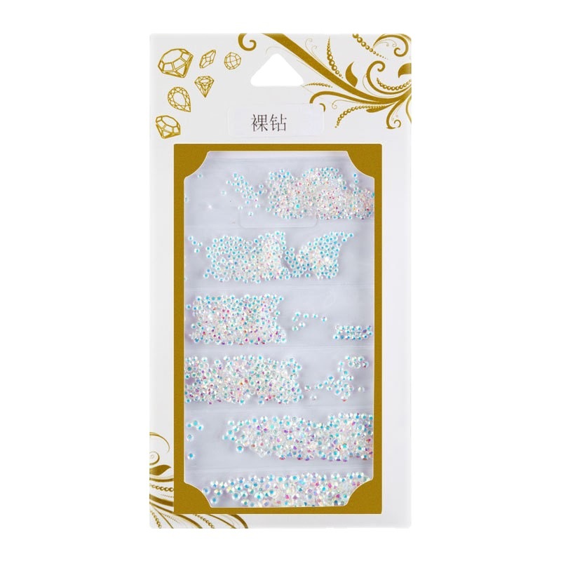 Manicura checa imitación austriaco diamante clavo taladro plano transparente sub-paquete 1440 un diamante uñas joyería 6 rejilla mixta blanco image 5
