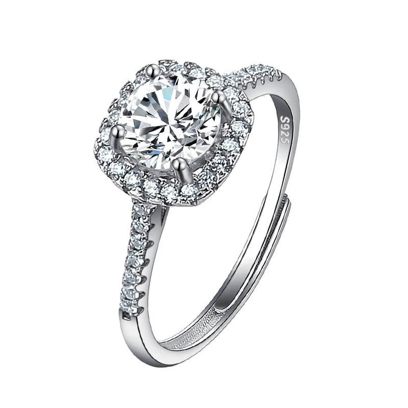 Ядили Live explosion Мосан Stone Diamond Ring Factory Direct Selling One Carat High -end Live Eight Heart Eight Arrow Ring